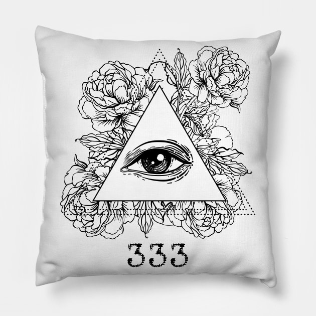 Mystic Numbers 333 Pillow by Amanda Jane