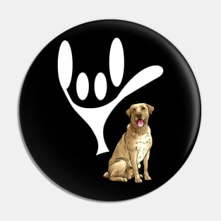 ASL Sign Language Love Yellow Labrador Retrievers Pin