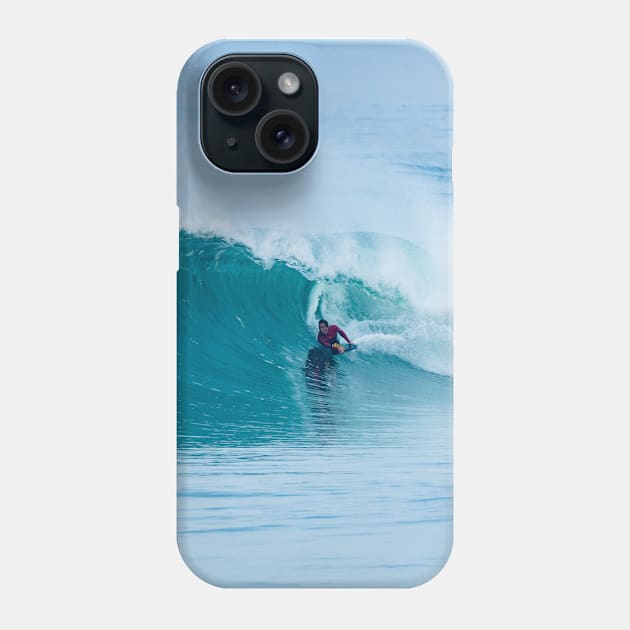 Bodyboarder surfing ocean wave Phone Case by homydesign