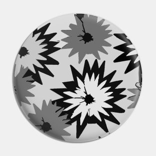 Black and White Flowers Pin