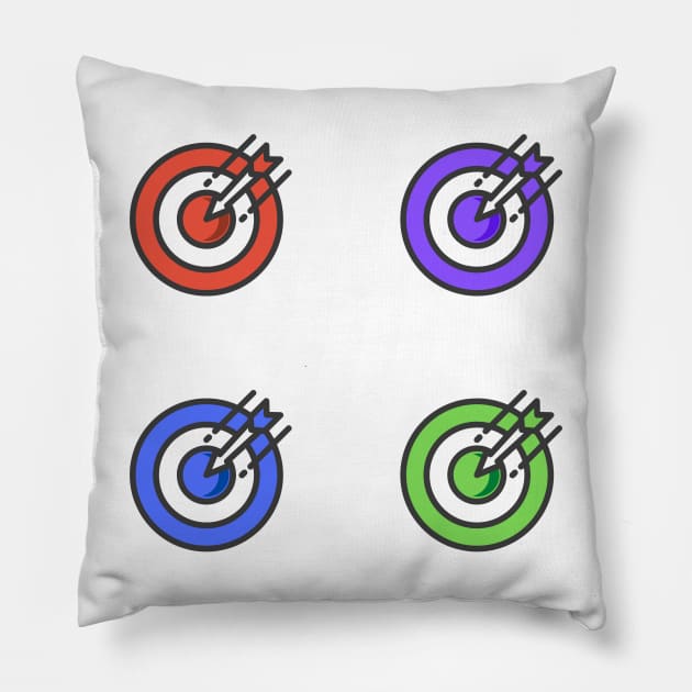 blue red green pink archery design Pillow by creatilory