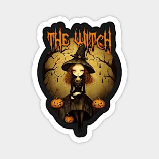 Vintage Halloween Cute Witch Black Cat The Wich Magnet