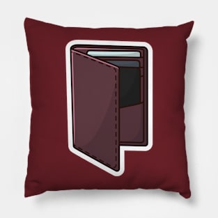 Wallet with Debit Card and Money Hacking Sticker vector illustration. Technology icon concept. Modern sticker design wallet icon logo. Pillow