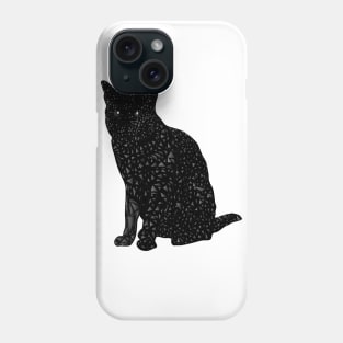 Black Square Cat with Triangles Phone Case