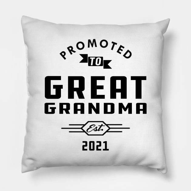 New Great Grandma - Promoted to great grandma est, 2021 Pillow by KC Happy Shop