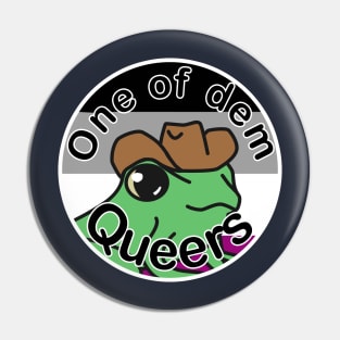 Pride Frog with a cowboy hat- asexual Pin