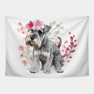 Floral Schnauzer Tapestry