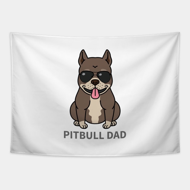 Cool Dog - Pitbull Dad Tapestry by FoxCrew