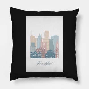 Frankfurt, Germany, map skyline - 03 style Pillow