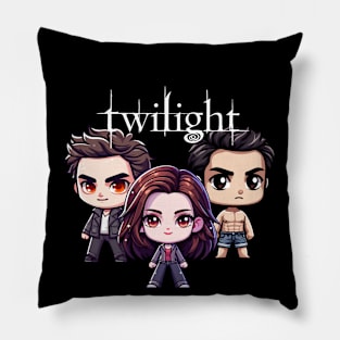 Twilight Whimsy: A Chibi Love Story Pillow