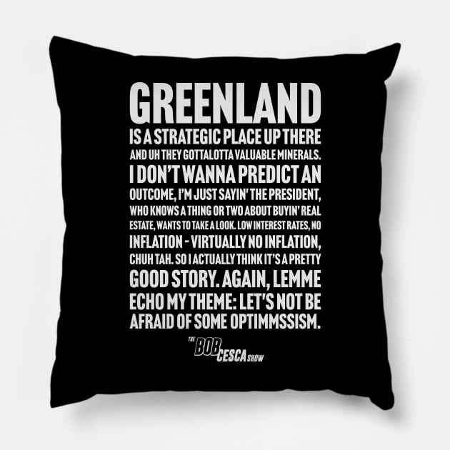 Funny Larry Kudlow Drunken Greenland Rant DARK BACKGROUND Bob Cesca Show T-shirt Mugs T-Shirt Pillow by The Bob Cesca Show Mall