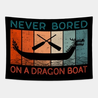 Never Bored On A Dragon Boat Funny Racing Tapestry