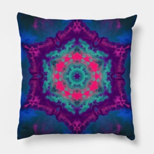 Psychedelic Hippie Blue Pink and Purple Pillow