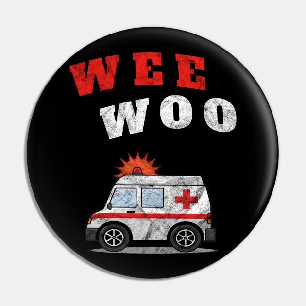 WEE WOO Ambulance! Fabric Edition Pin by Duds4Fun