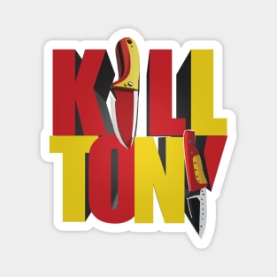 Kill Tony Slick Logo Fan Design in Yellow & Red Magnet