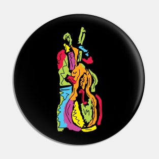 Multicolor Bass Musician Pin