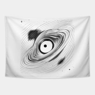 Black Hole Eye Grayscale Tapestry