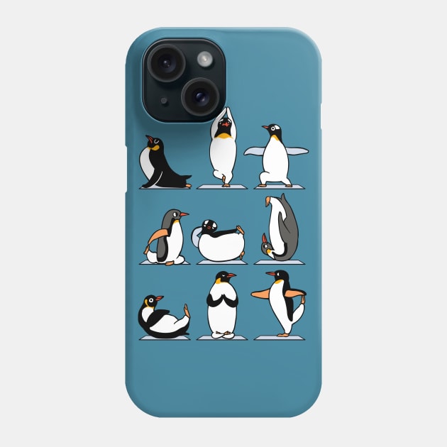 Penguin Yoga Phone Case by huebucket