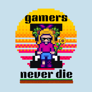 Gaming Addiction: Gamers Never Die T-Shirt