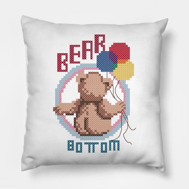 Bear Bottom Cross Stitch Pillow by inotyler