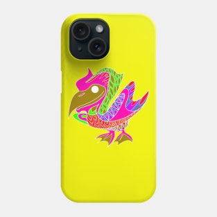 seagull pelican ecopop in gold floral pattern Phone Case