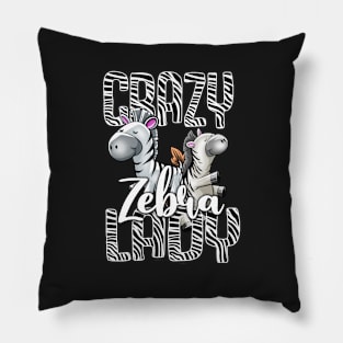 Crazy Zebra Lady Pillow