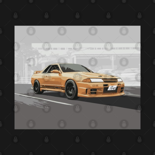 NISSAN SKYLINE R32 GTR V-SPEC II BNR32 TUNED 650R TOP SECRET SMOKEY NAGATA ART by cowtown_cowboy