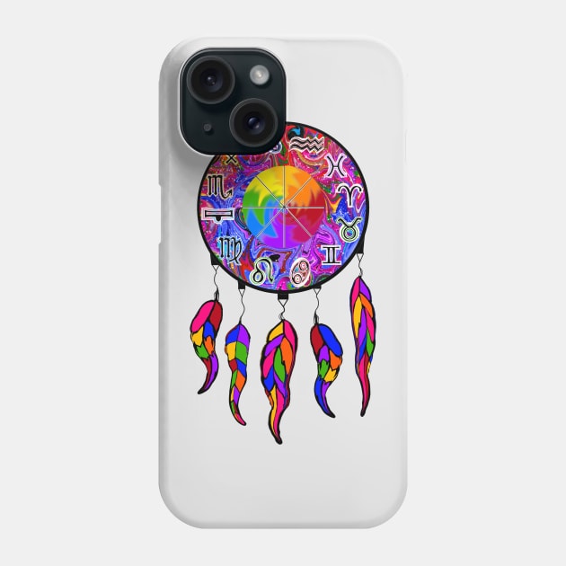 Zodiac Wheel Dreamcatcher 1 Phone Case by Orchid's Art