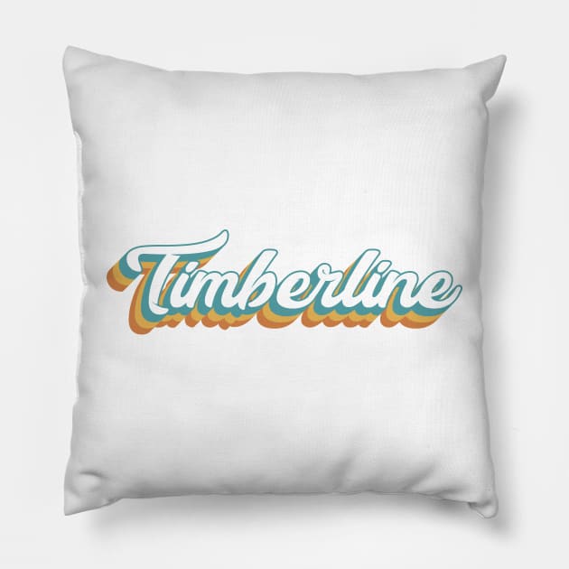 Timberline Lodge Oregon Retro Lettering Pillow by KlehmInTime