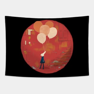 99 Orange Balloons Tapestry