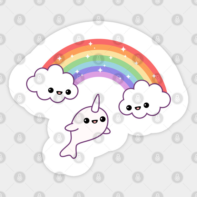Flying Rainbow Narwhal Narwhals Sticker Teepublic