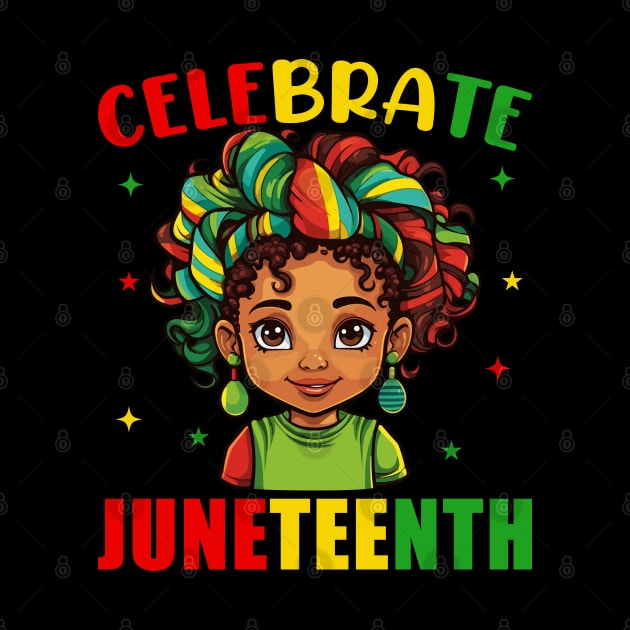 African Black Girl Toddler Girls Kids Celebrate Juneteenth by Rosemat