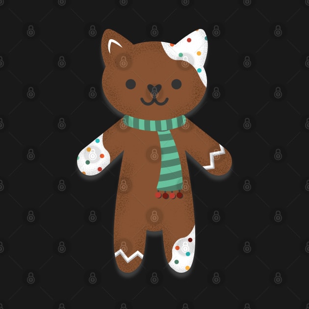 Gingerbread Candy Scarf Cat by TinyGinkgo