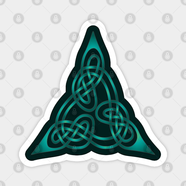 Triangle Knot With Doubled Threads Aqua Magnet by taiche