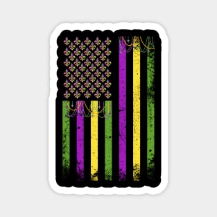 Mardi Gras Diva Masquerade Bead Parade USA Flag Men Women Kids Magnet