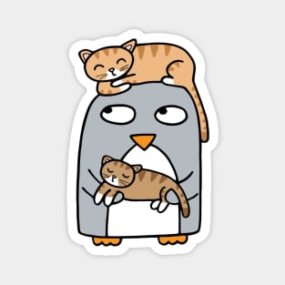 Crazy Cat Penguin Magnet