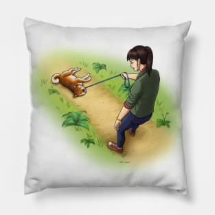 Pet Life - Walking the Dog Pillow