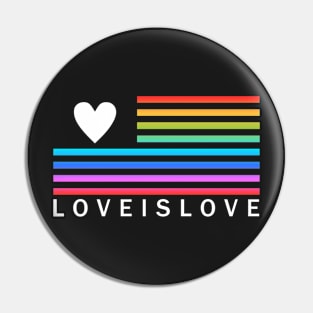 USA LGBT Pride-  American Flag Style Love is Love Design Pin