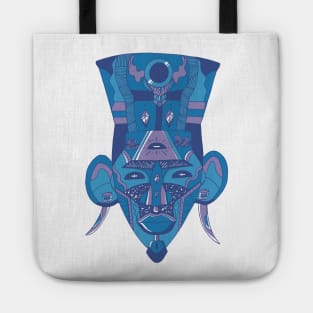 Mountain Blue African Mask 6 Tote
