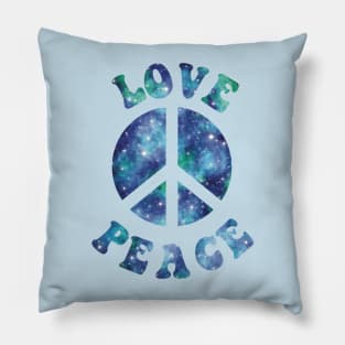 Love and Peace (cool color version) Pillow