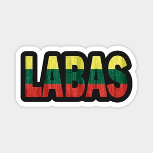 Labas Lithuanian Hello Funny Lietuva Language Flag Magnet