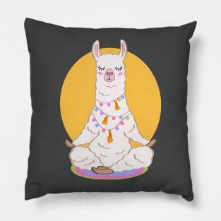 Llama Zen Vibes Llamastay Namaste Yoga Pose Pillow