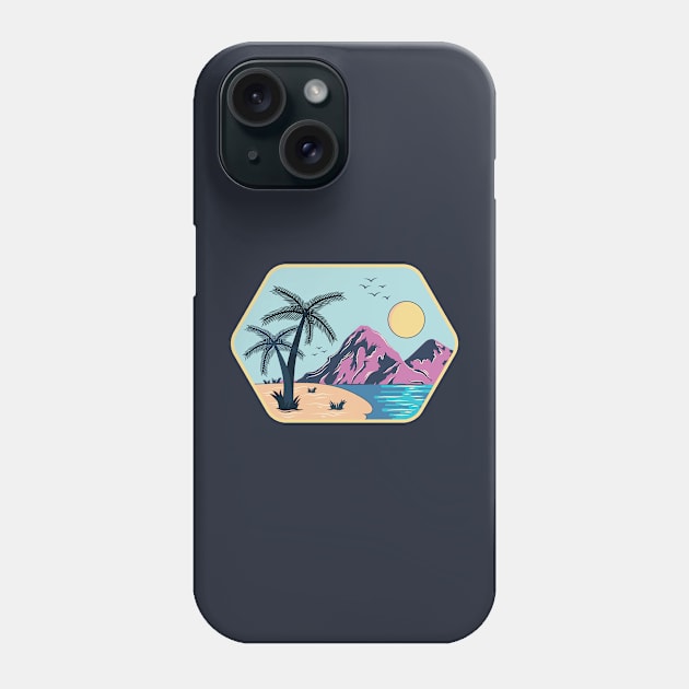 Tropical island with palm trees Phone Case by Mudha studio