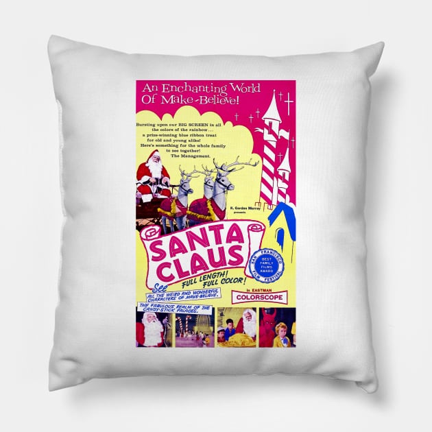 Santa Claus (1959) Pillow by fun stuff, dumb stuff