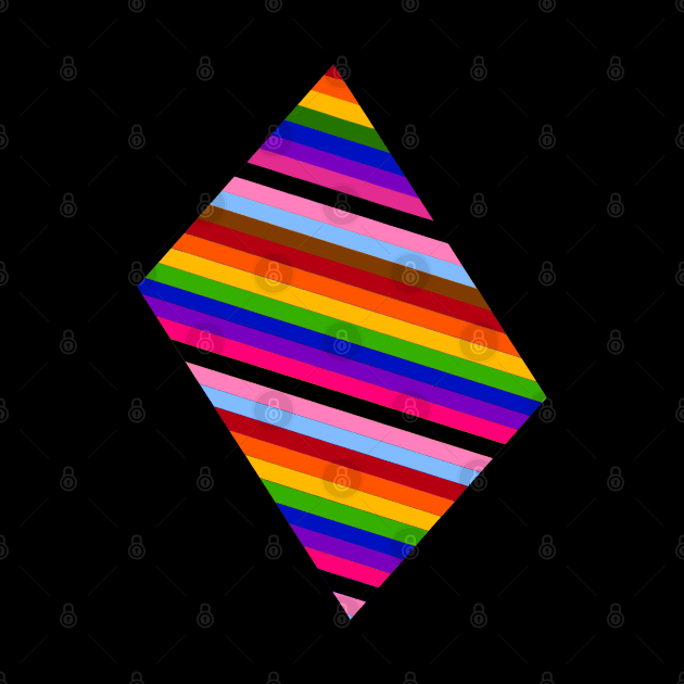 Diamond stripes rainbow (black) by Orchid's Art