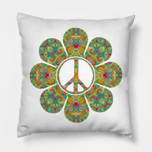 Psychedelic Peace Flower Pillow