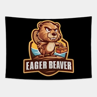 Funny Eager Beaver Tapestry