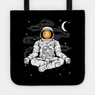 Astronaut Yoga Bitcoin BTC Coin To The Moon Crypto Token Cryptocurrency Blockchain Wallet Birthday Gift For Men Women Kids Tote