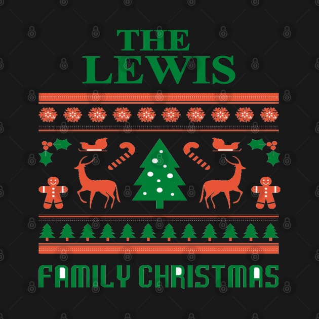 Family Christmas - Groovy Christmas LEWIS family, Family Christmas T-shirt, Pjama T-shirt by DigillusionStudio