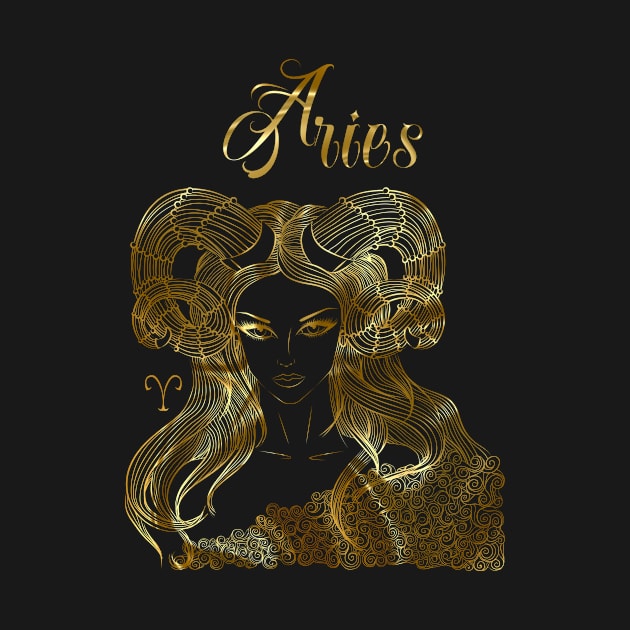 Aries Zodiac Sign by Black Tee Fashion